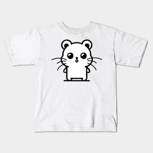 Curiosity Captured: Puzzled Hamster Pose Kids T-Shirt